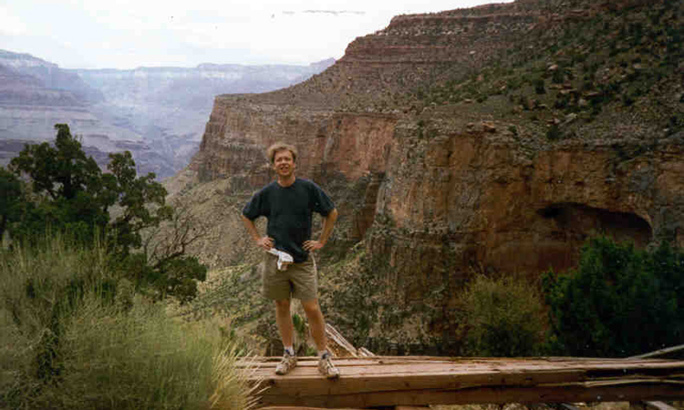 David crosses a bridge. David crosses a bridge