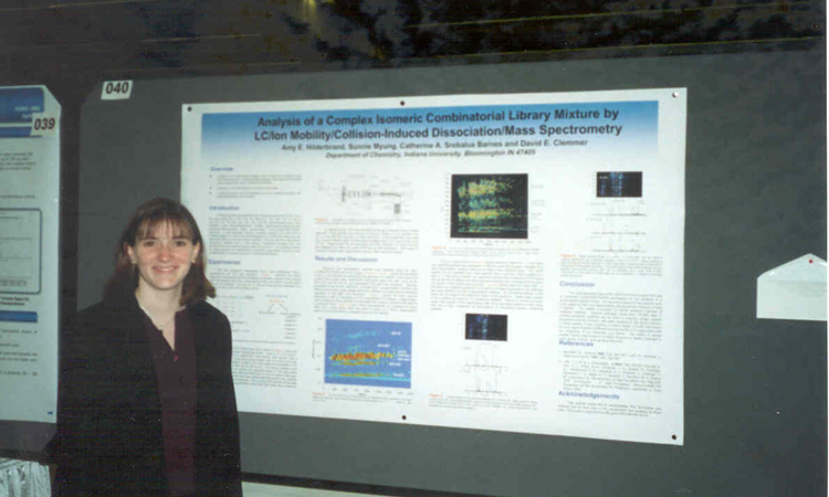 Amy Hilderbrand presenting during a poster session. Amy Hilderbrand presenting during a poster session.
