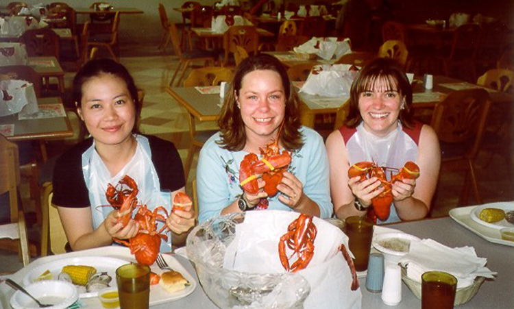 Lobstahs. The Clemmer group eats some lobsters.